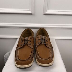Thom McAn Kellan 3 Mens 10M Tan Leather Mesh Boat Shoes Loafers 20205
